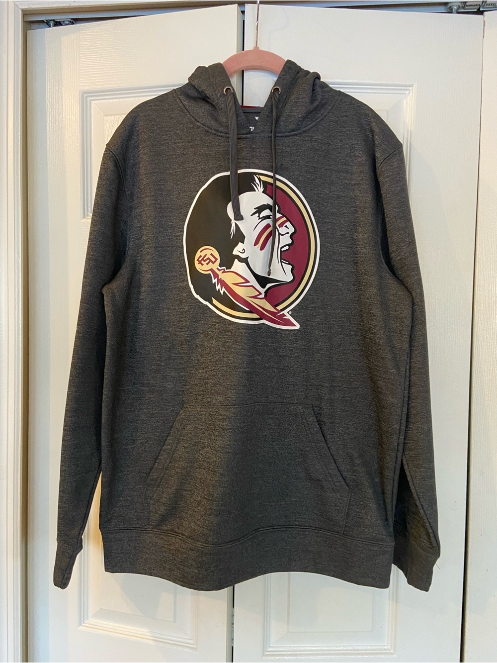 Fanatics Charcoal Florida State Pullover Hoodie with Maroon & Gold Logo